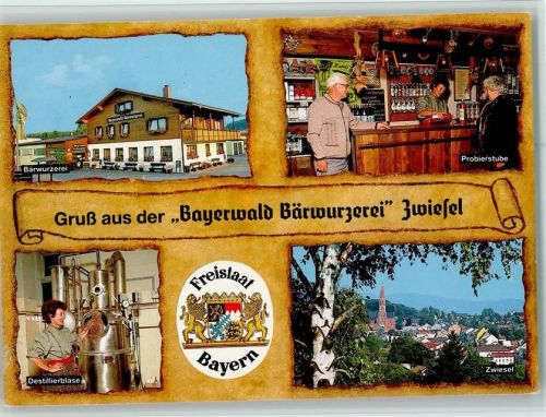 Zwiesel Bayerwald Bärwurzerei Innenaufnahme Probierstube Destilierblase 4-Bildaufnahme