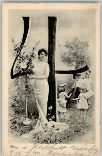 1900 Zahlen Jugendstil Kinder