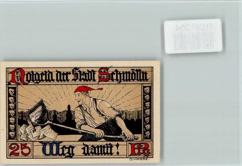 Schmölln Notgeldschein 10 Pfennig Heilige mit Kind Mann mit Verträge
