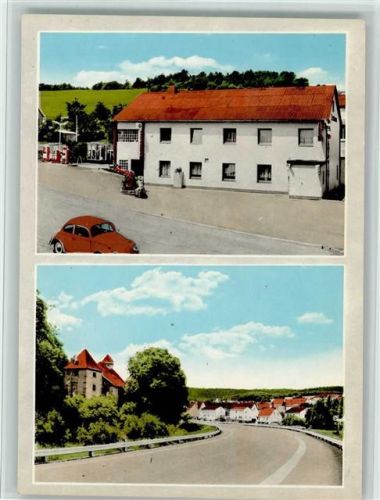 Cornberg Gaststätte Pension K. D. Sadel Ortsansicht 2-Bildaufnahme