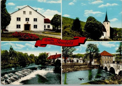 Sennfeld Ortsansichten Kirche Brücke 4-Bildaufnahme