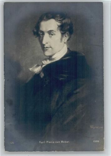 Karl Maria von Weber - sign Trumpf Foto AK