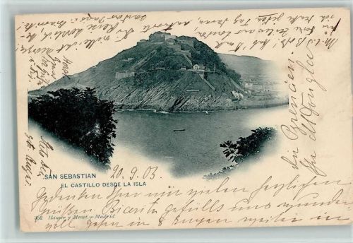 San Sebastian Donostia - Kastell von der Insel aus gesehen