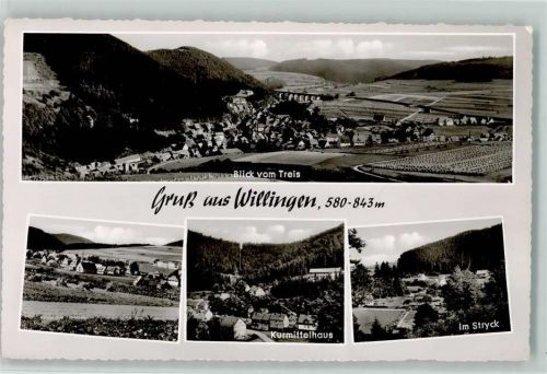 34508 W3542 Willingen (Upland) - Blick vom Treis Ortsansicht Kurmittelhaus Im Stryck 4-Bildaufnahme