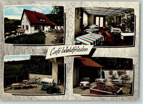 Bad Peterstal-Griesbach Café Waldfrieden Innenaufnahme Gastraum Terrasse 4-Bildaufnahme