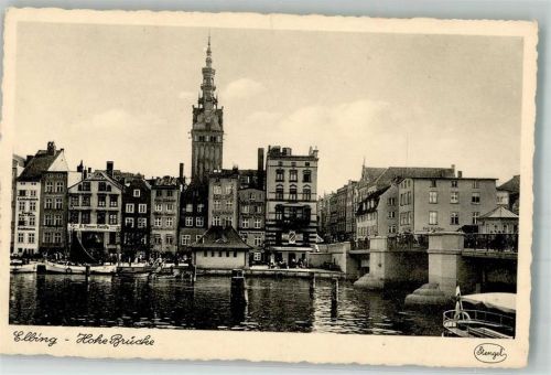 Elbing Elblag Foto AK Hohe Brücke