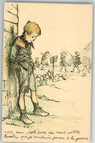 sign. Poulbot Francisque Petit Francais Nr. 60 WK I Kinder im Krie Künstler Künstlerkarte