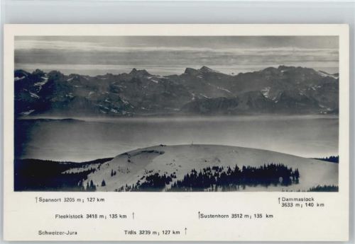 W7828 Feldberg , Schwarzwald Alpensicht vom Feldbergturm Spannort Fleckistock Titlis Sustenhorn Dammastock Berg