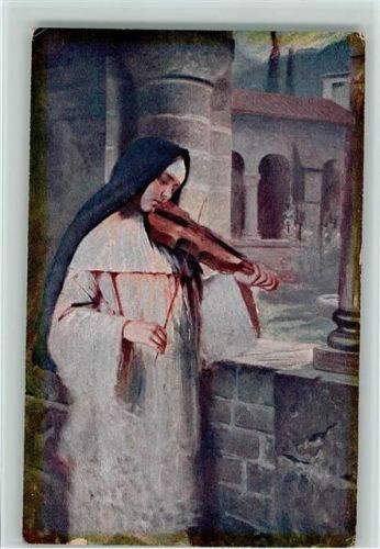 1915 Nonne spielt Geige sign Herm. Kaulbach - EAS Nr. 141 AK