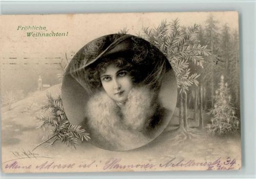 1910 Nr. 390 Munk - Weihnachten - Pelzmode - sign R.R. v. Wichera