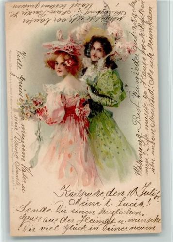 1900 Serie : aus vergangenen Tagen litho AK Mode