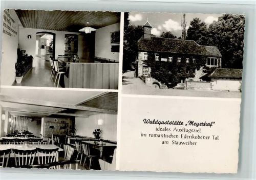 Edenkoben Waldgaststätte Meyerhof Innenaufnahmen Gastraum Kachelofen 3-Bildaufnahme