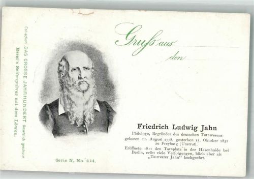 Ludwig Jahn Das Grosse Jahrhundert Serie N Nr. 444 Turnvater Jahn 1900