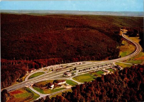 Rohrbrunn Luftaufnahme Autobahn-Rasthaus im Spessart Motel
