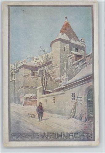 sign R. Moser - Kind mit einem Schlitten - Fürsorgeverein für Taubstummblinde