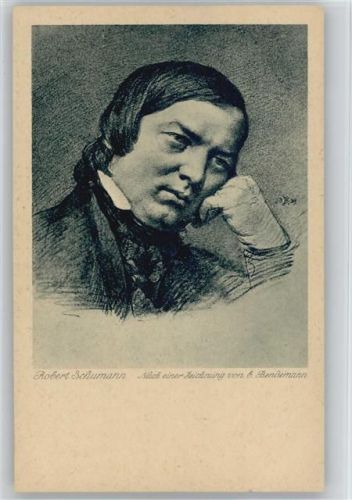 Robert Schumann nach einer Zeichnung von Bendemann