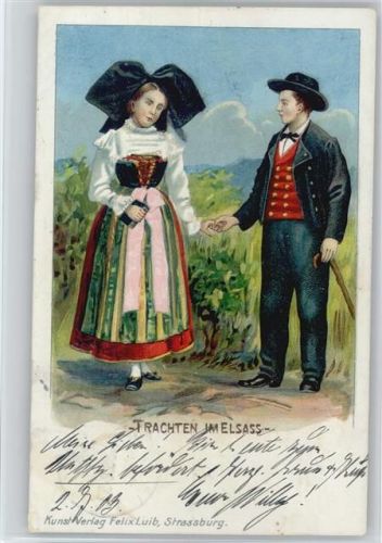Litho AK Bibel - 1903 - Trachten Elsass