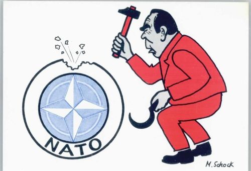 sign Schock - Karikatur - China - Nato mit dem Hammer zertrümmern