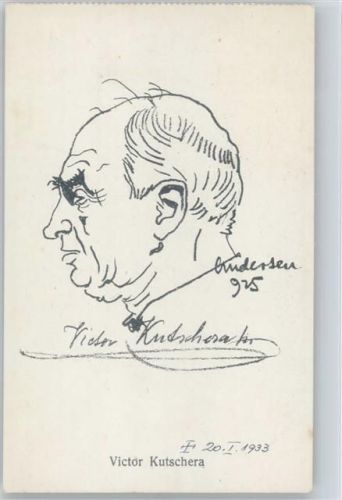 Victor Kutschera - Karikatur 1933 Ak - sign Andersen