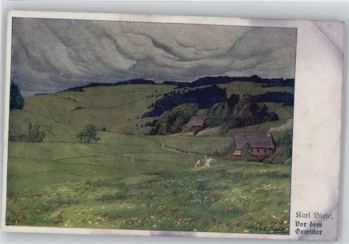 Landschaft vor dem Gewitter Biese, K. 1919 Künstlerkarte