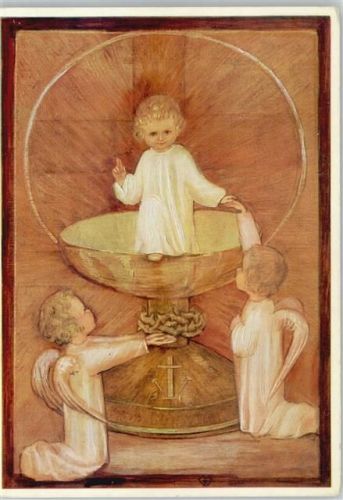 Engel mit Taufbecken - Christliches -