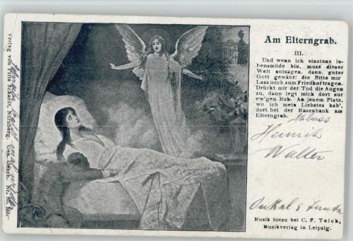 1903 Am Elterngrab III Engel wacht über die kranke Mutter