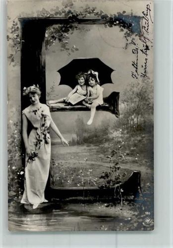 Fotoverlag NPG Serie 195 - Jugendstil - Buchstabe E AK
