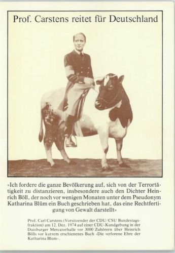 Serie A Nr. 43a Künstler Klaus Staeck - Carstens reitet für Deutschland -