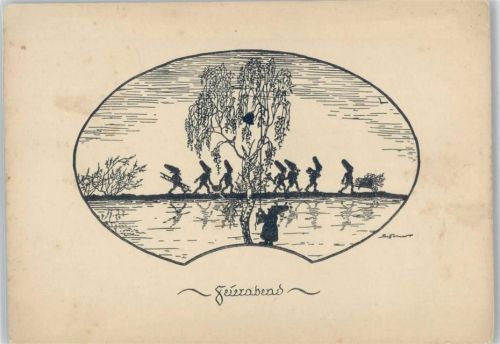 haben Feierabend - Scherenschnitt von Forck