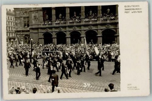 Wien 1928 - 10. Dt. Sängerbundesfest - Der Festzug Foto AK