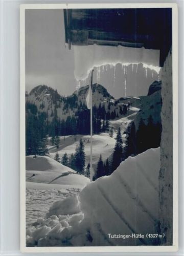 Tutzinger-Hütte Winter Hüttenstempel Berghütte
