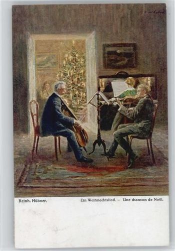 sign Hübner - Hausmusik zu Weihnachten 1921 AK