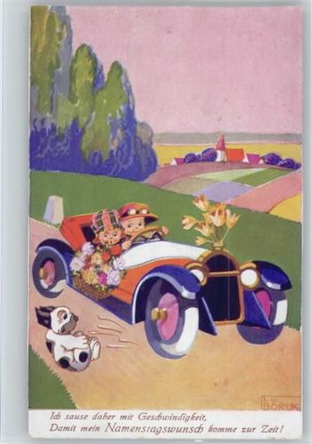 Kinder in einem Auto sign Borck T.S.N. Serie 5023 AK