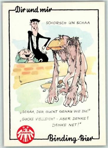 Dir und mir Binding Bier - Menschenaffe