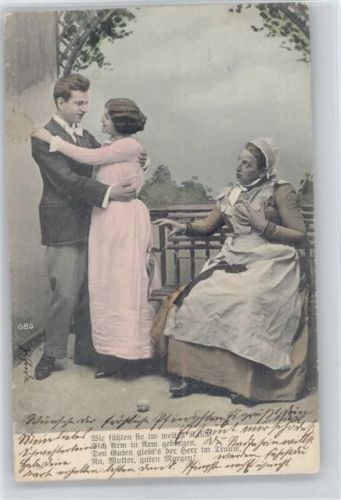 1903 Serie Nr. 686 - Mutter mit Strickzeug auf der Parkbank