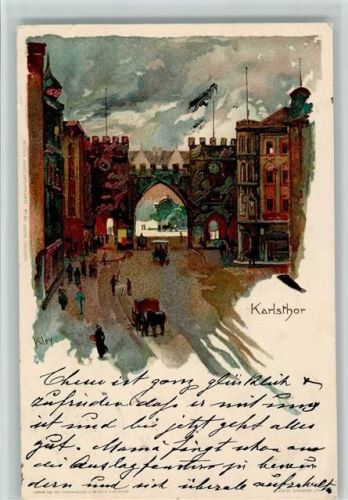 München Velten - Litho Karlsthor 1899 AK