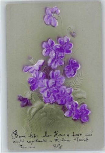 1903 Veilchen Blume in Relief-Druck