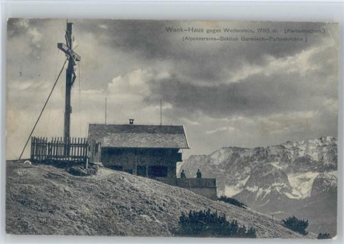 W8100 Partenkirchen Wank-Haus gegen Wetterstein Berghütte