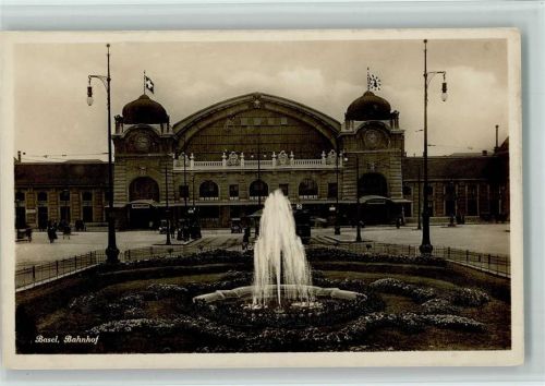 Basel Bahnhof Fotokarte ca 1937 AK