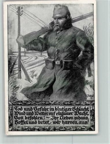 Hamburg Einsamer Wachtposten - WK I Opfertag 1915 AK