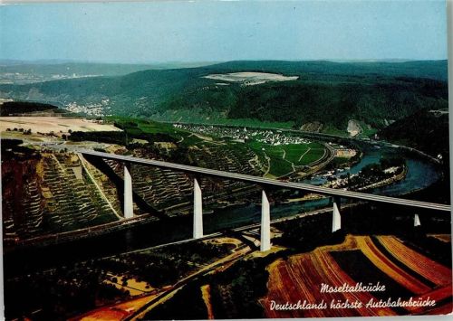 W5406 Winningen , Mosel Luftaufnahme Moseltalbrücke Campinginsel Autobahn