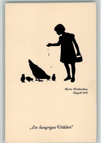 sign Berta Hindenlang Dritte Reihe - Hühner füttern