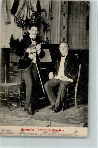 Hermann-Franz, Solisten Duo mit Geige und Klavier 1910 AK