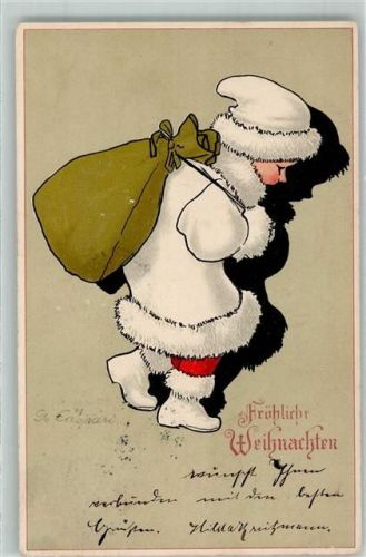 1905 Weihnachten Verlag Erika 1772 Kind mit Rucksack