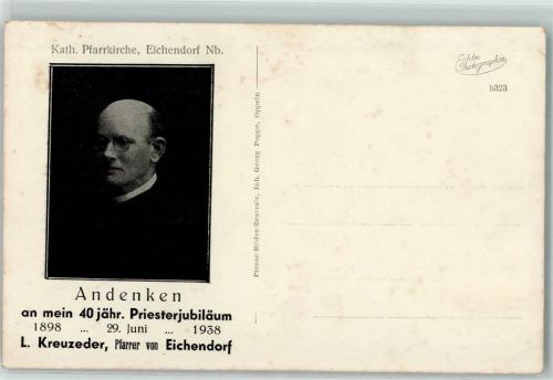 Eichendorf Kath. Kirche Altaransicht Portrait Pfarrer L. Kreuzeder