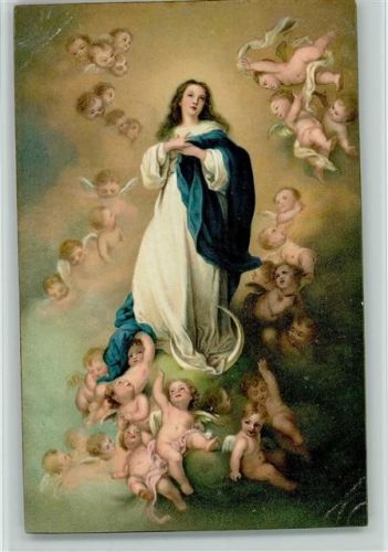 29882- Gemälde von Murillo, die heilige Maria mit Engel , christliches