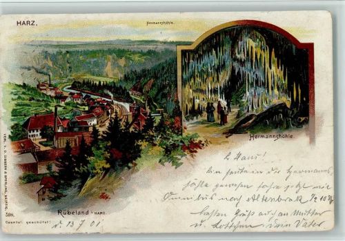 Rübeland 1901 Hermannshöhle - Gruss aus