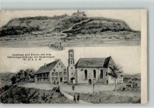 Spaichingen Gasthaus und Kirche auf dem Dreifaltigkeitsberge