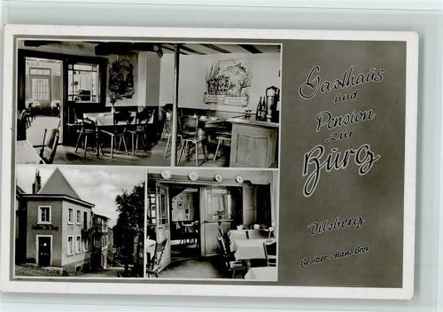 Dilsberg 1968 Gasthaus zur Burg mit Innenansichten , gute Erhaltung AK