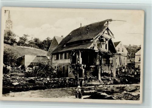 Berggiesshübel Nr. 15 Verlag Krebs - Unwetterkatastrophe 1927 , gute Erhaltung AK Eckknick